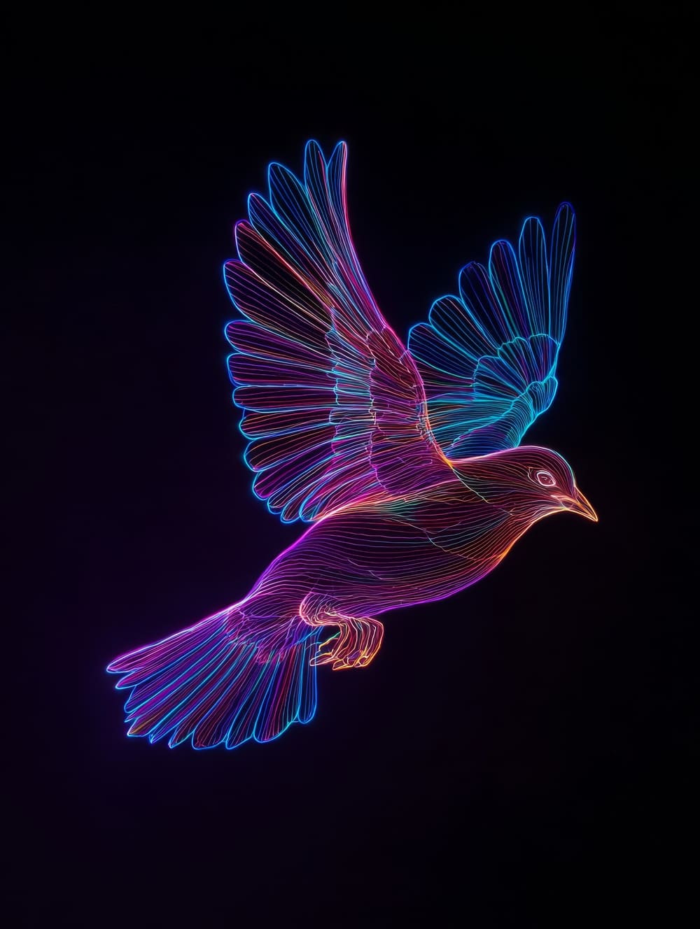 Tableau Oiseau Néon