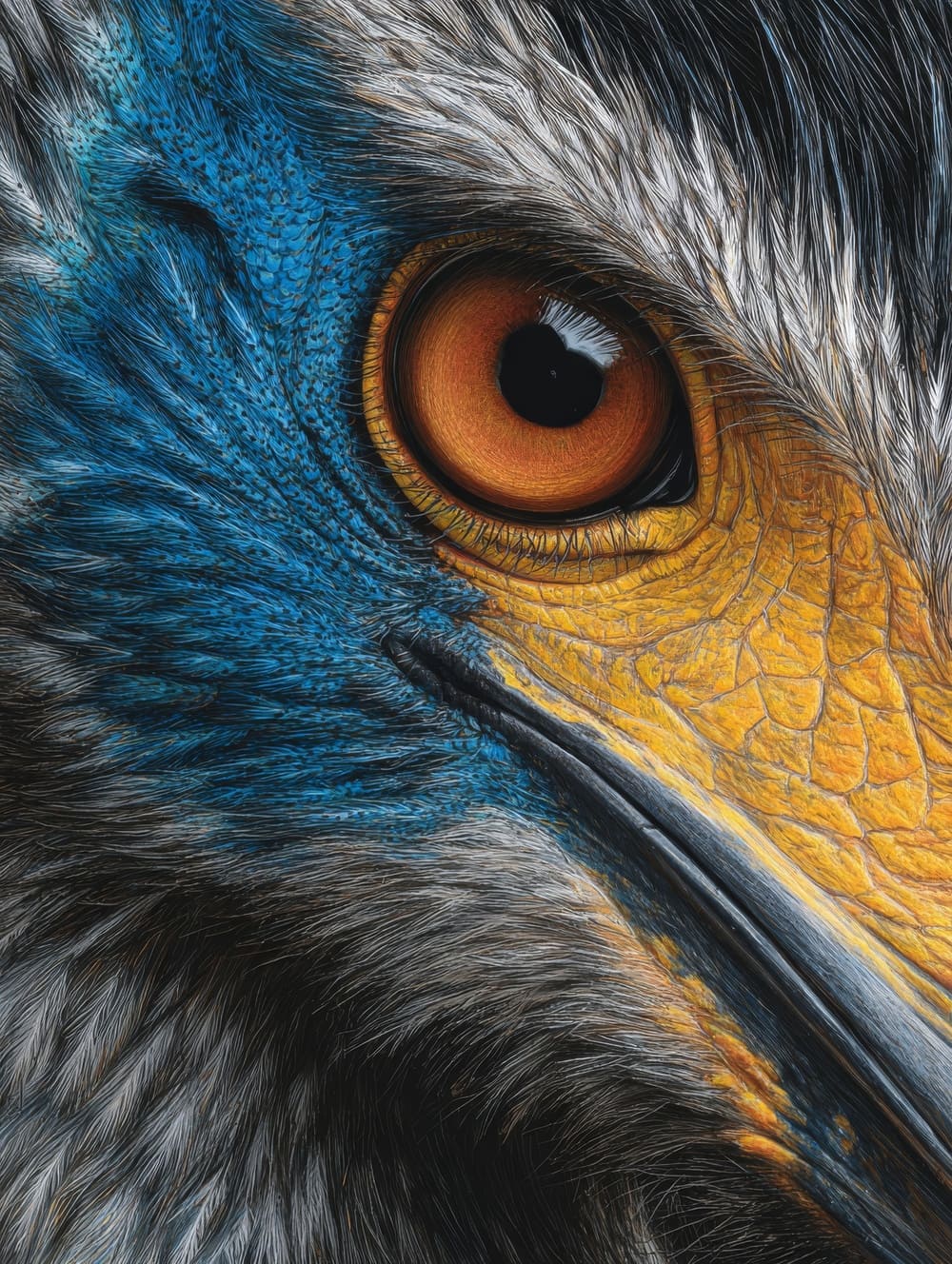 Tableau Oiseau Regard Attentif