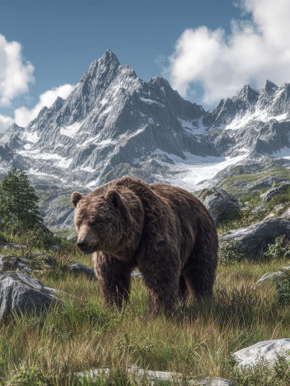 Tableau Ours en Montagne