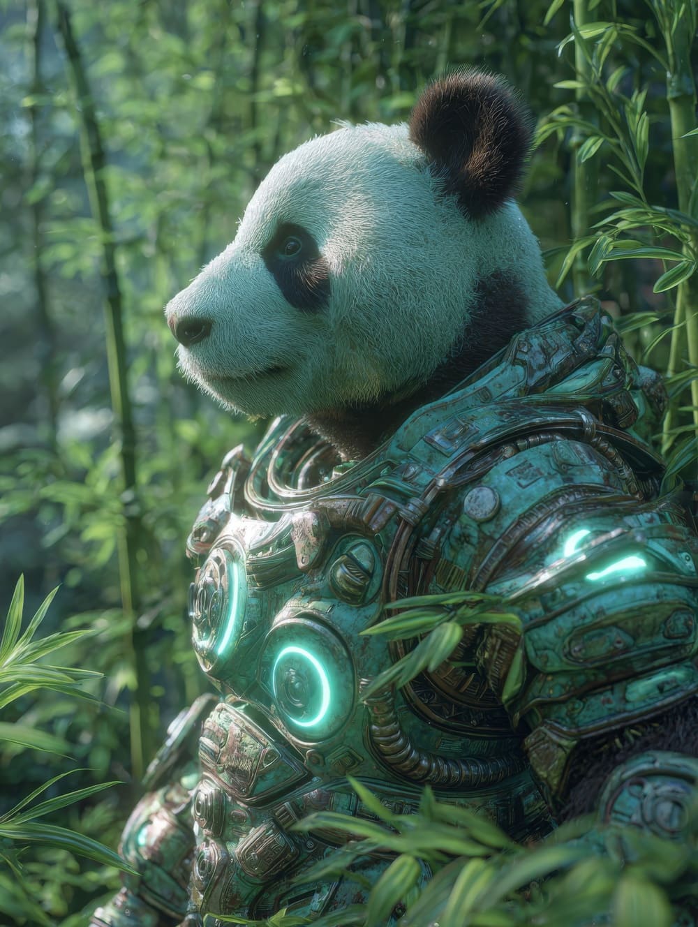 Tableau Panda Futuriste