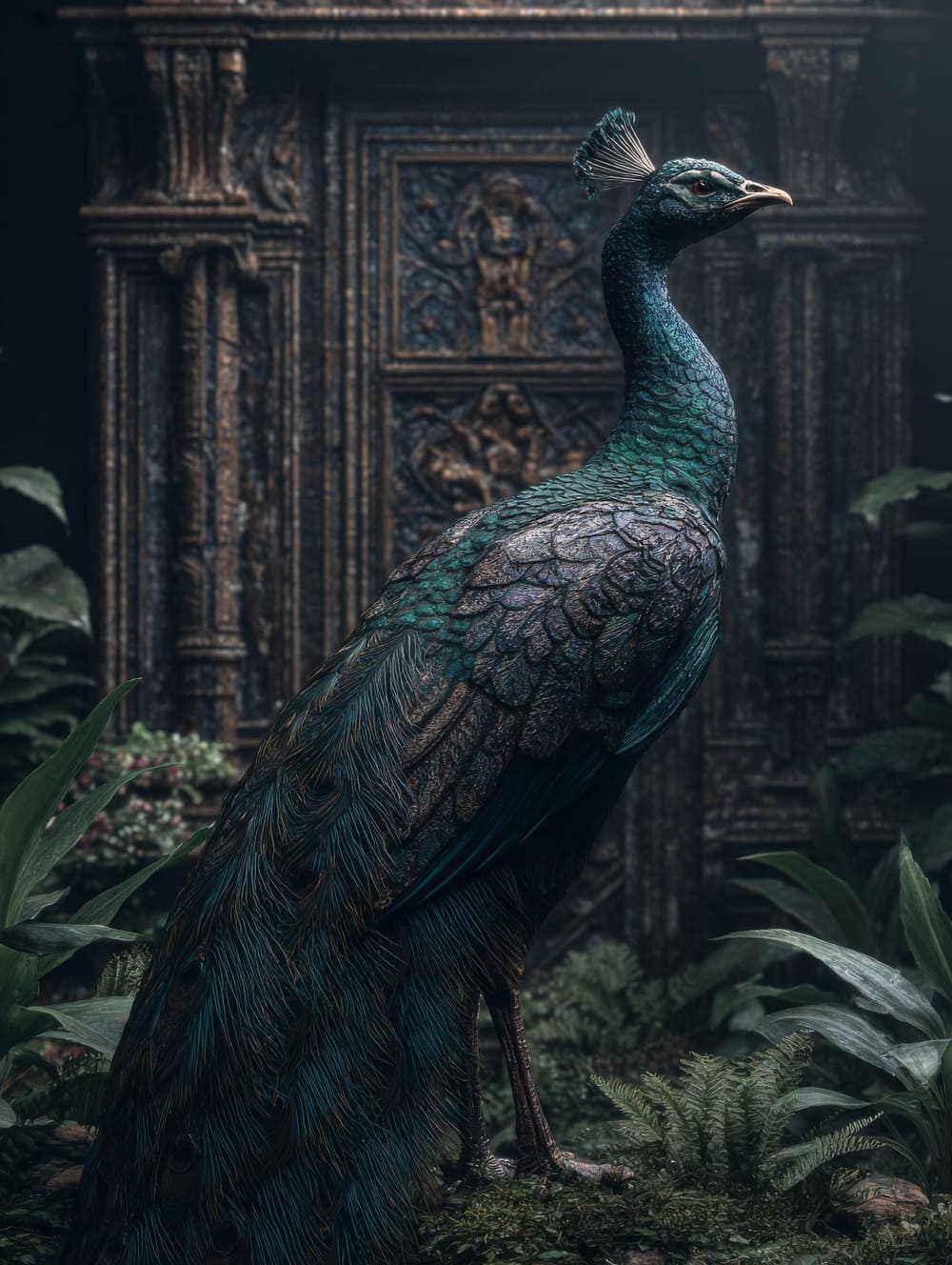 Tableau Paon Gothique