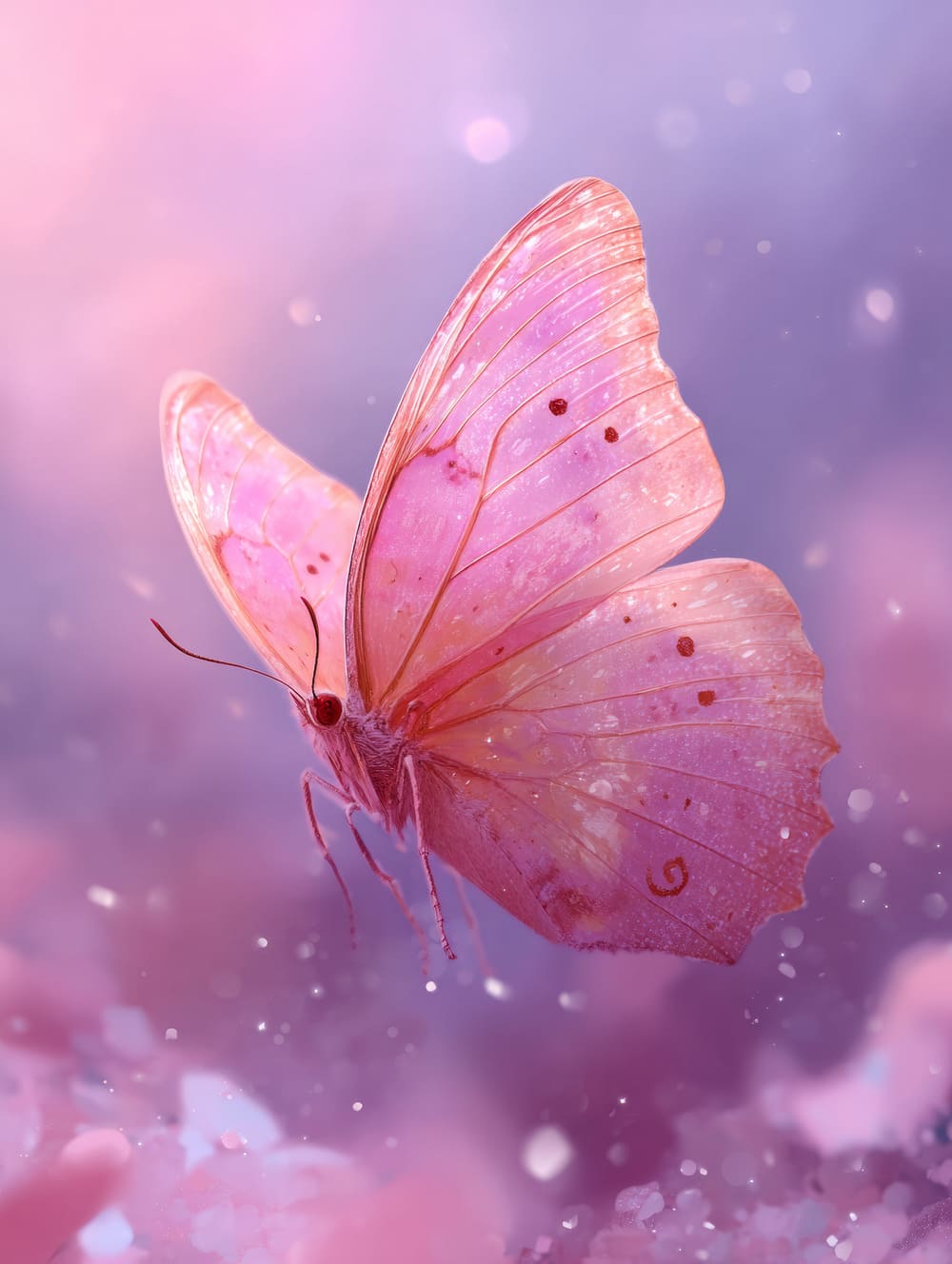 Tableau Papillon Rose