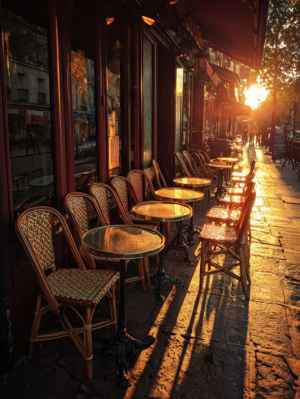 Tableau Paris Cafés Parisiens au Petit Matin
