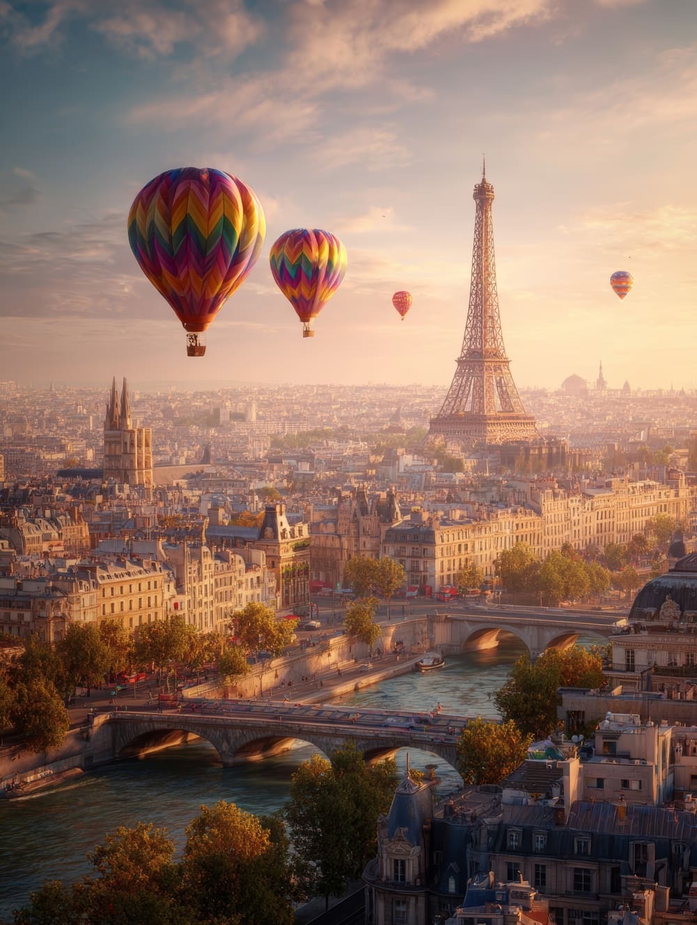 Tableau Paris Montgolfières