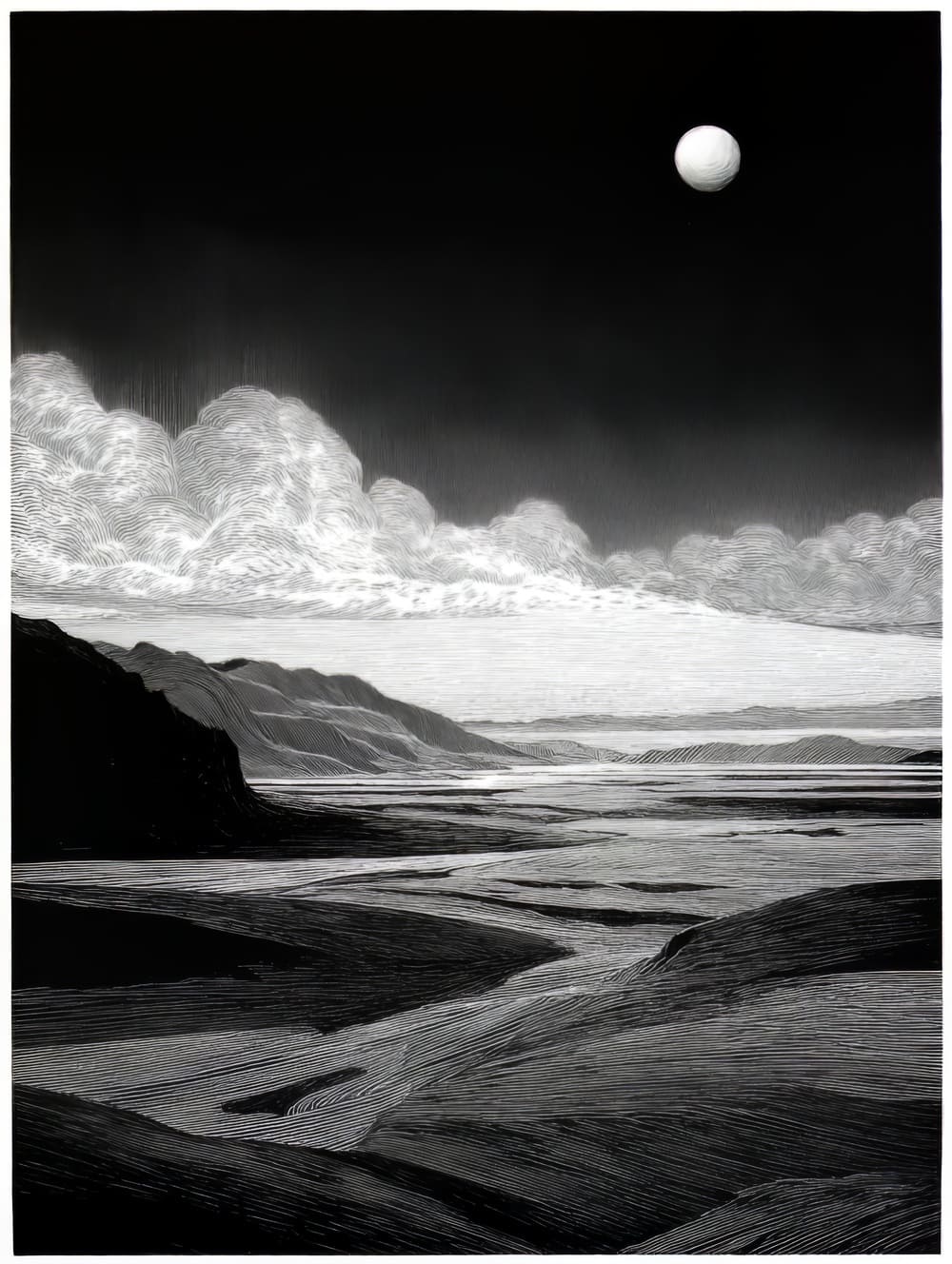 Tableau Paysage Gravure