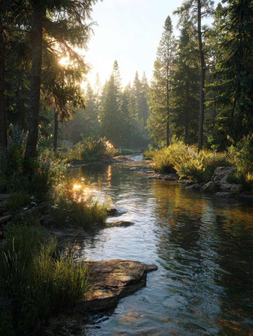 Tableau Paysage Rivière