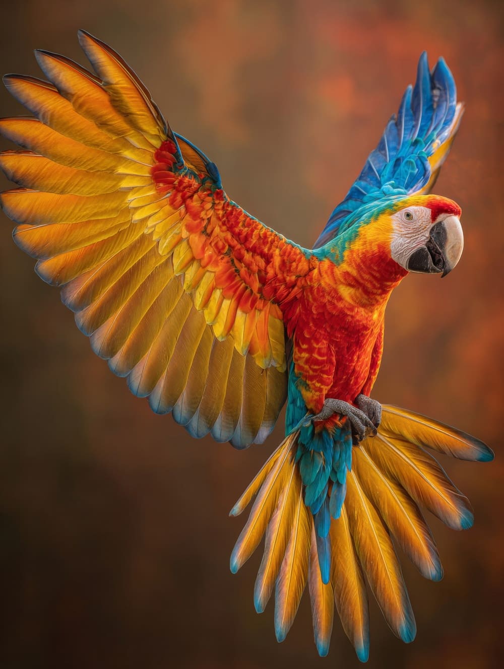 Tableau Perroquet Ailes Déployées