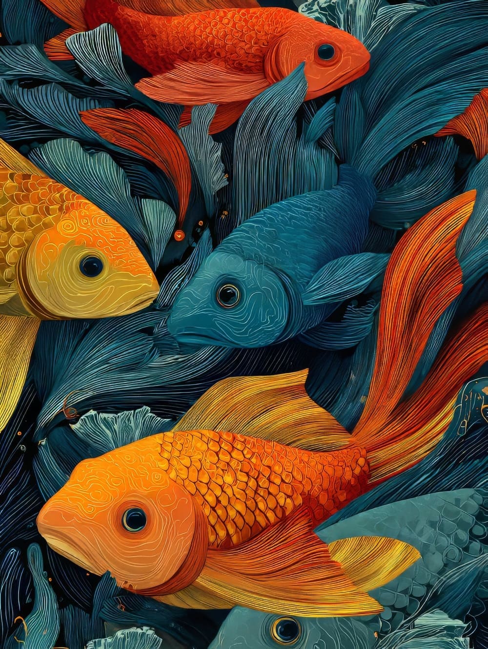 Tableau Poisson Abstrait