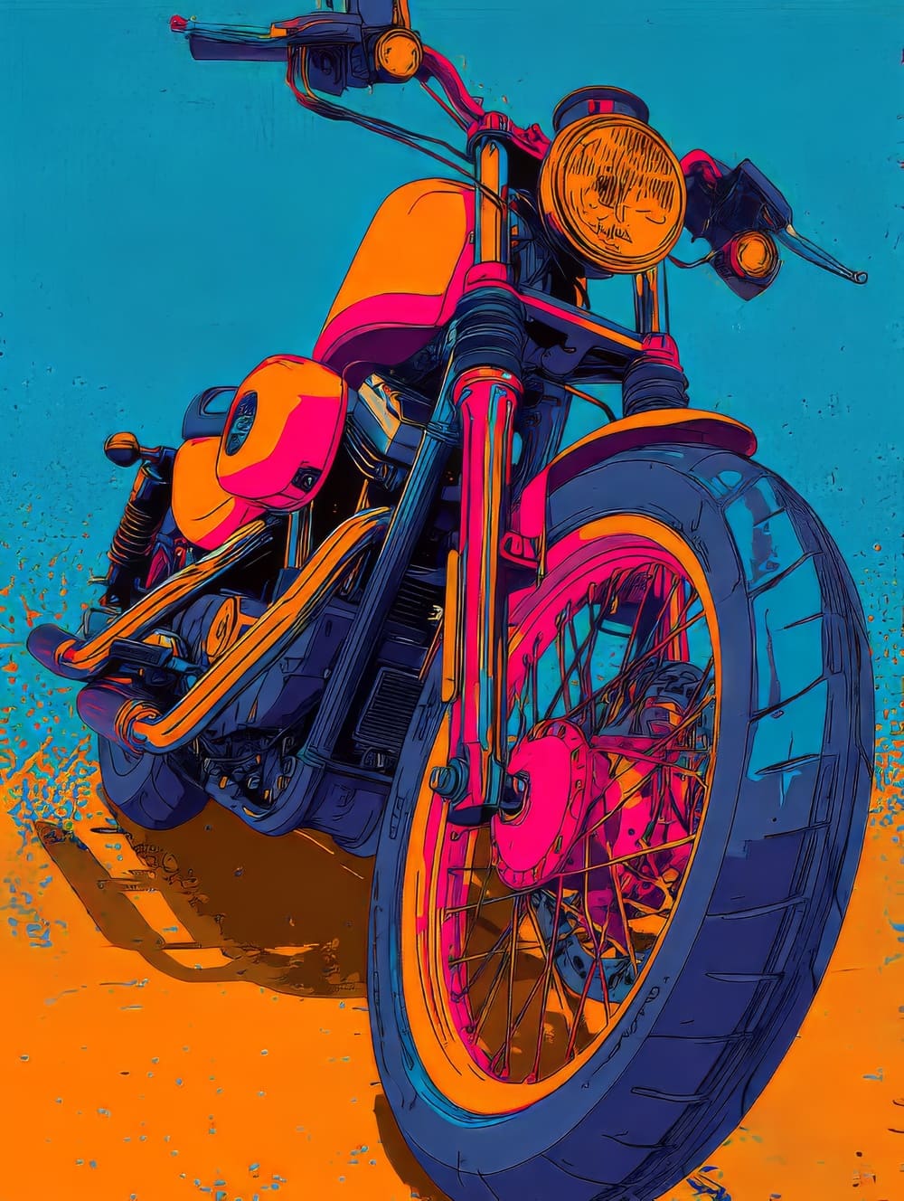 Tableau Pop Art Moto