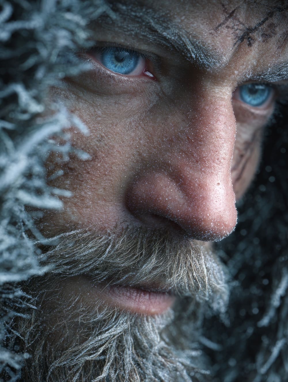 Tableau Portrait Viking Regard Glacial