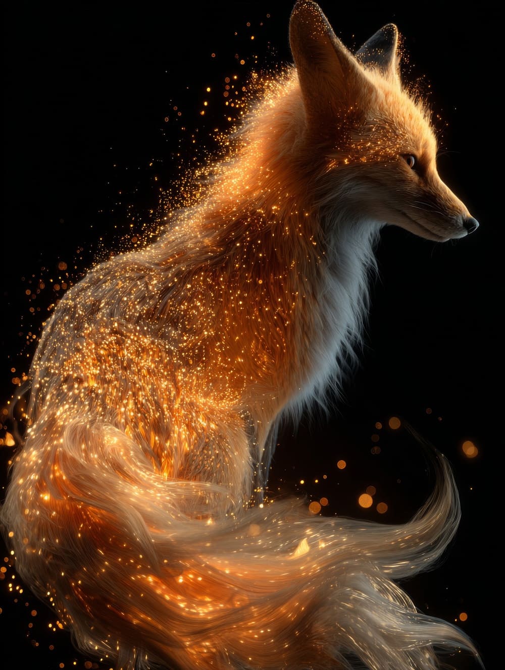 Tableau Renard Et Feu