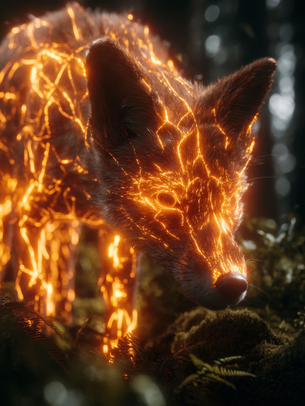 Tableau Renard Futuriste