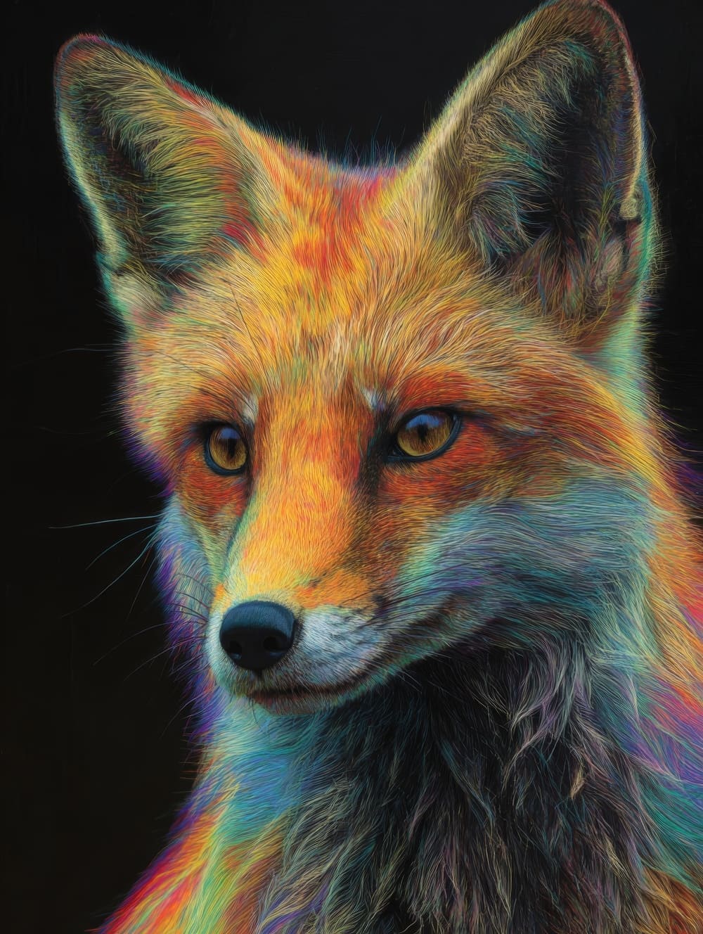 Tableau Renard Néon