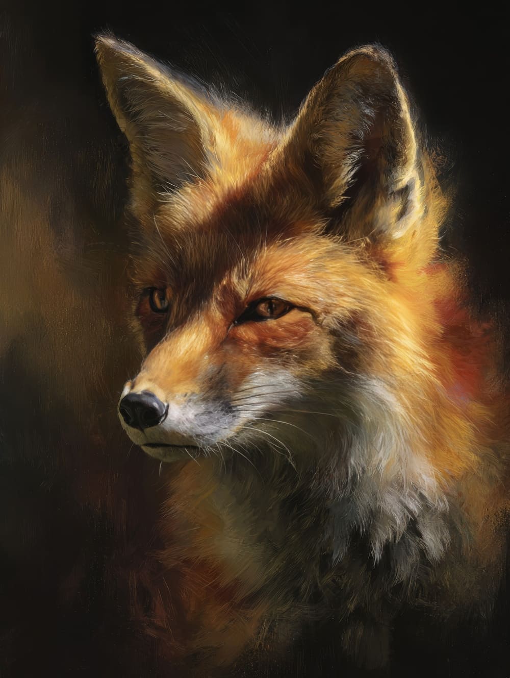 Tableau Renard Style Peinture Classique Moderne