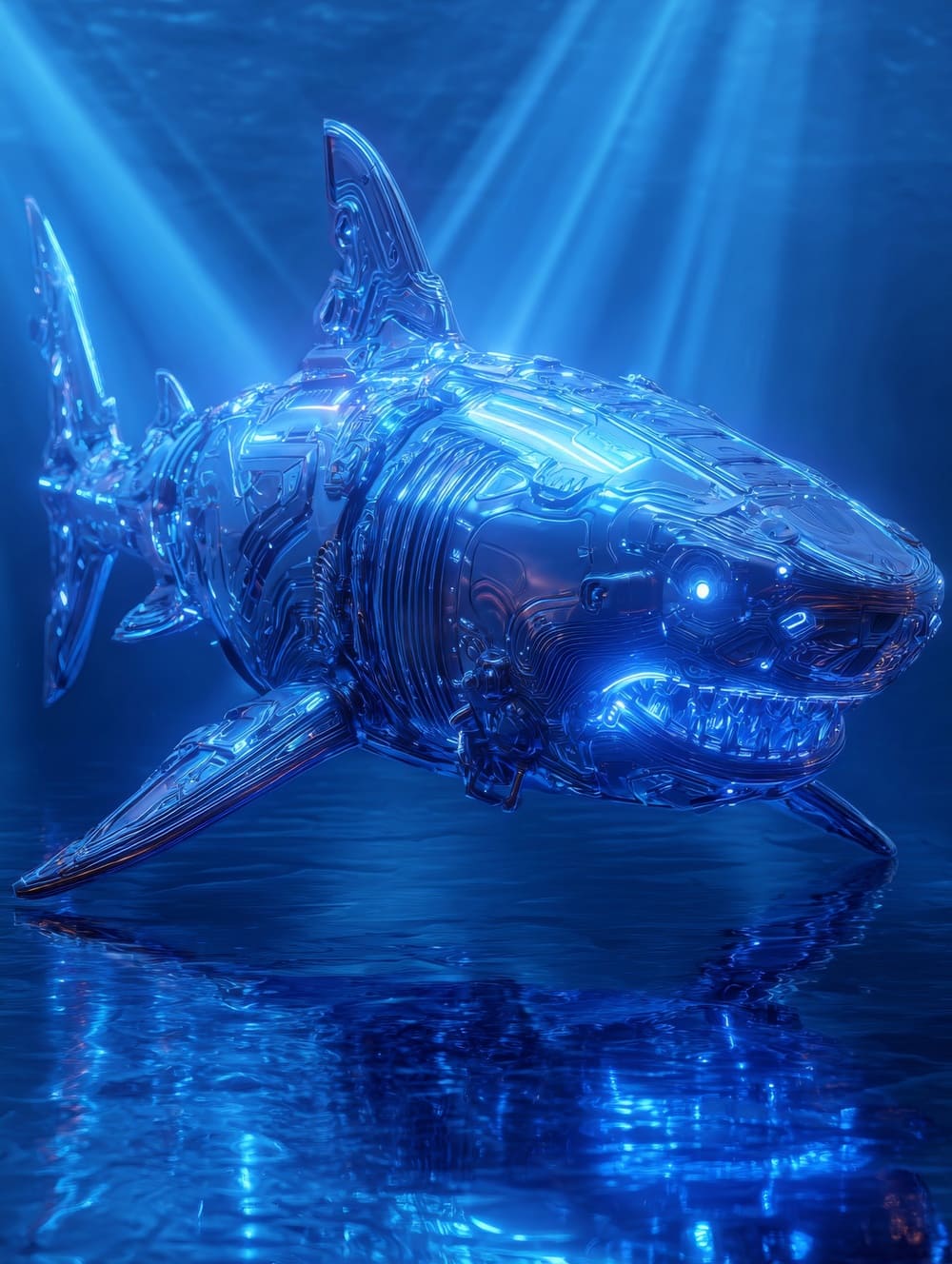 Tableau Requin Futuriste