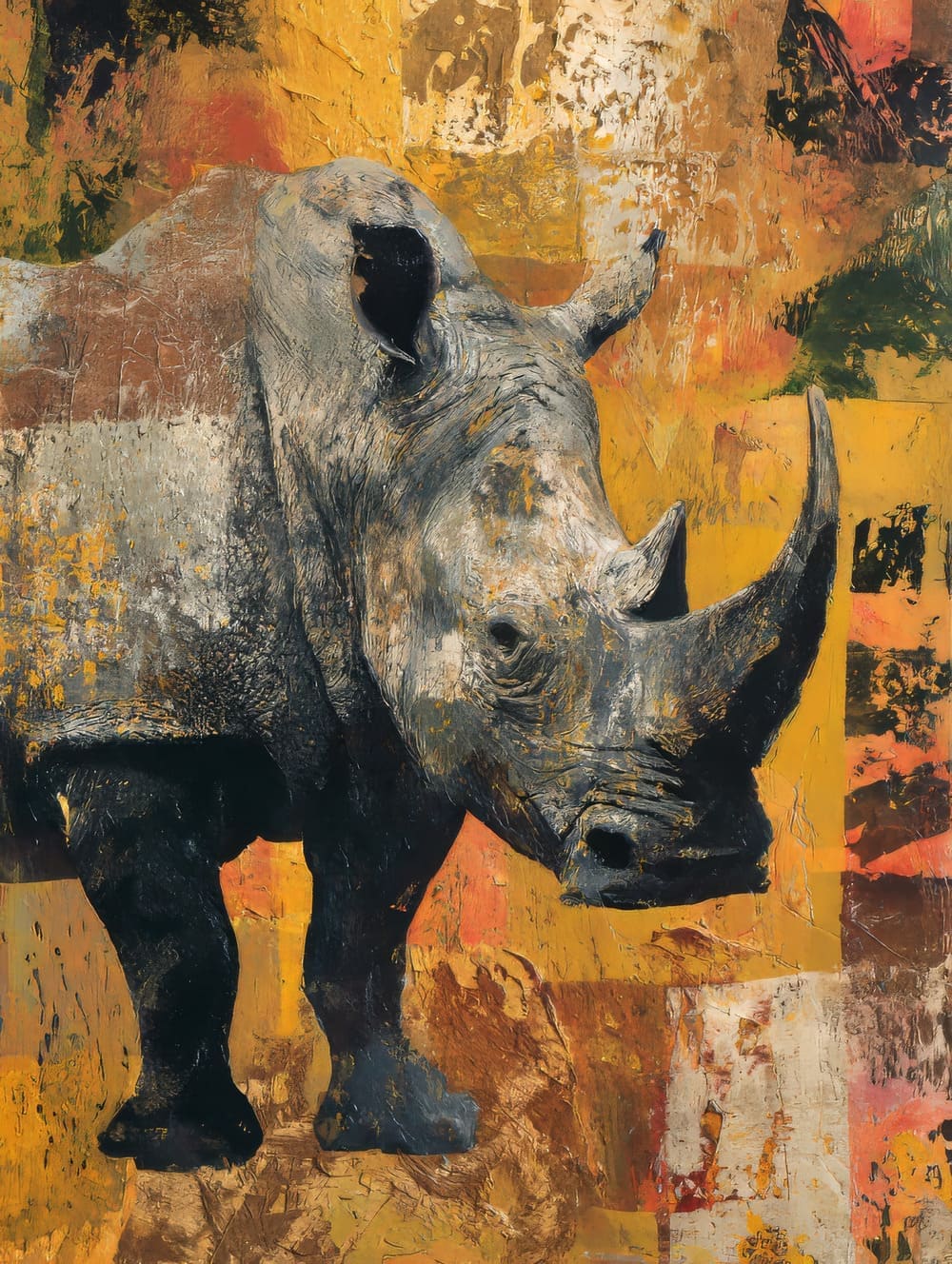 Tableau Rhinoceros Abstrait
