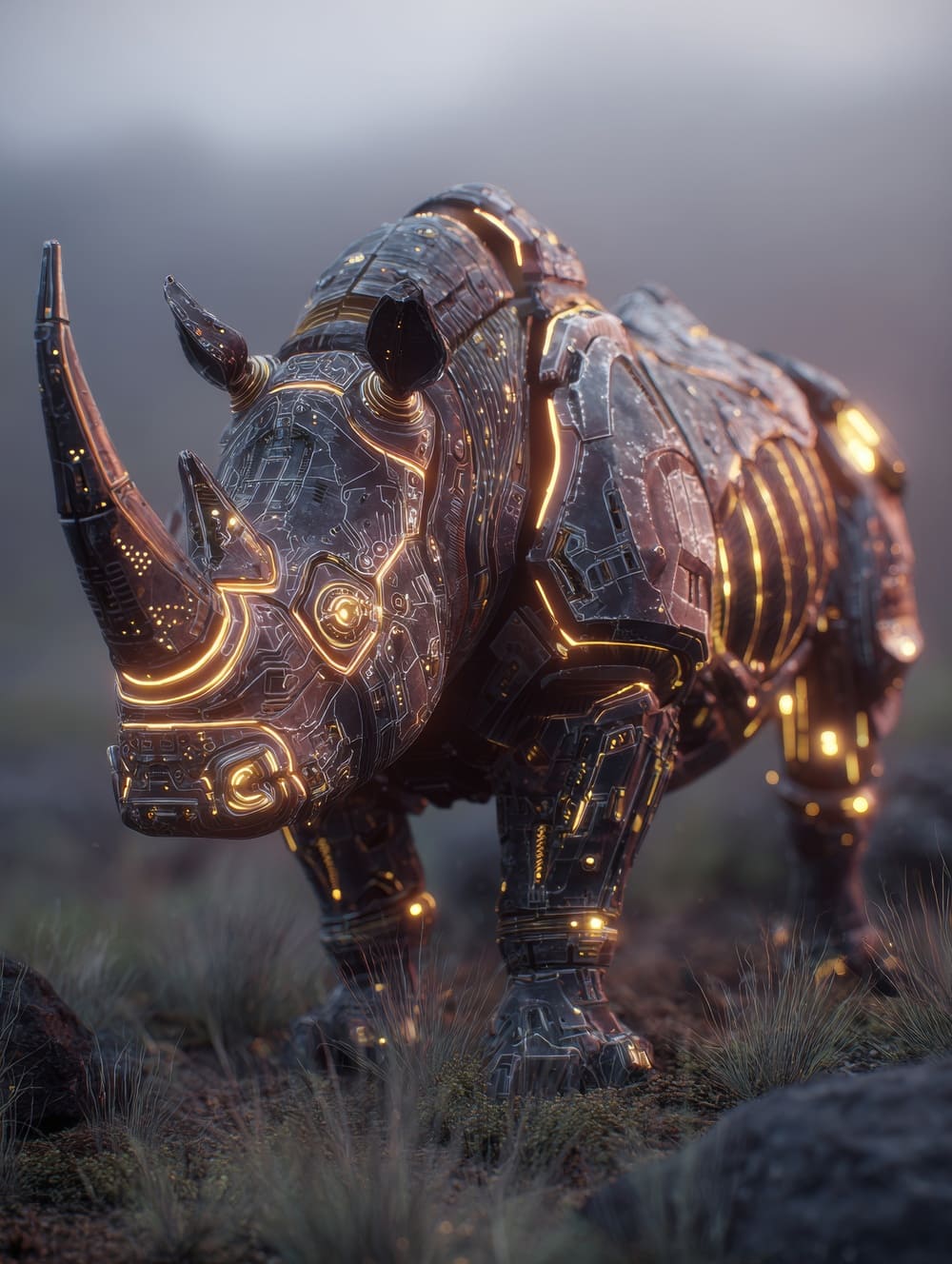 Tableau Rhinoceros Futuriste