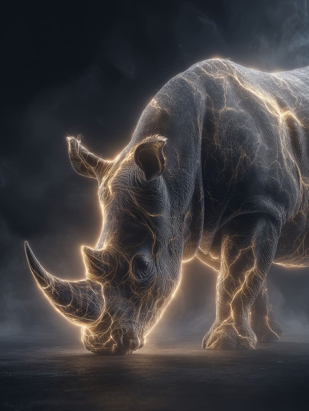 Tableau Rhinoceros Néon