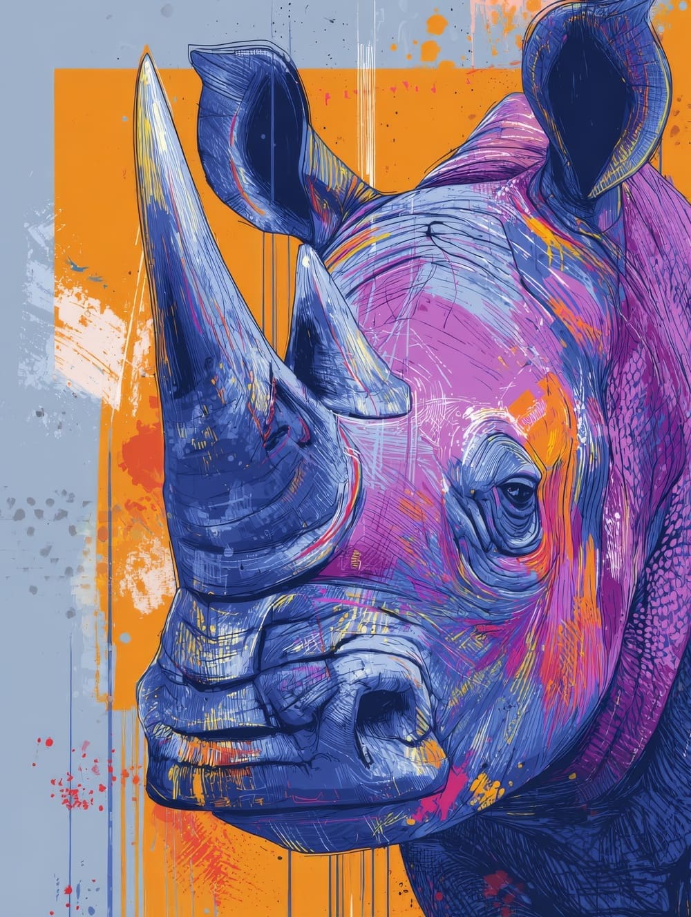 Tableau Rhinoceros Pop Art