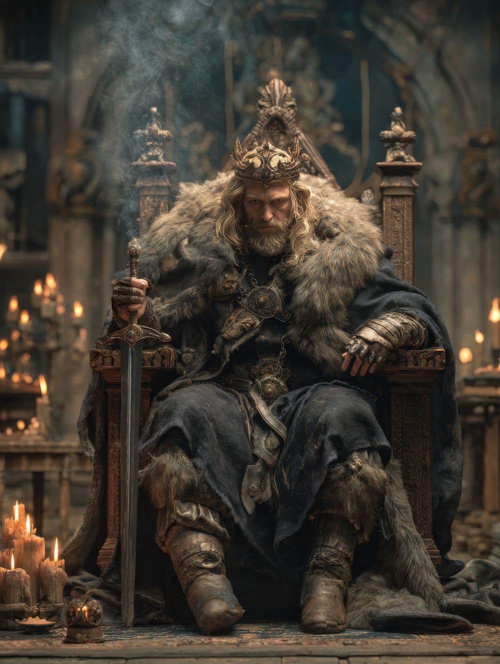 Tableau Roi Viking Couronne Nordique