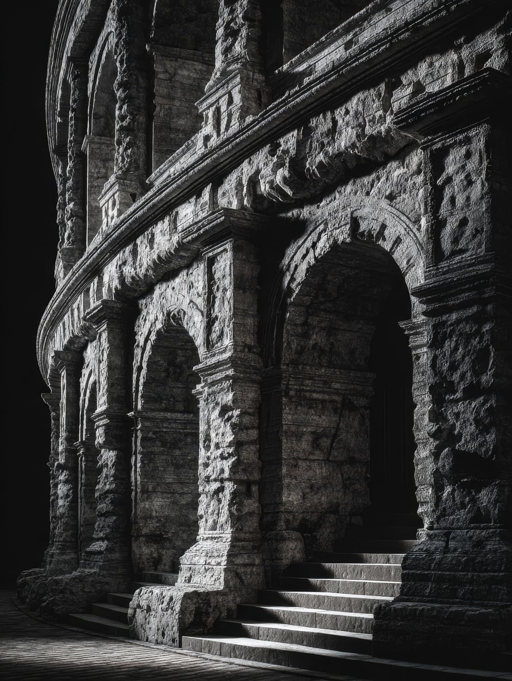 Tableau Rome Antique Noir & Blanc Intense