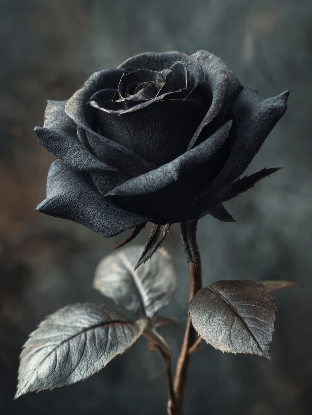 Tableau Rose Noire Gothique