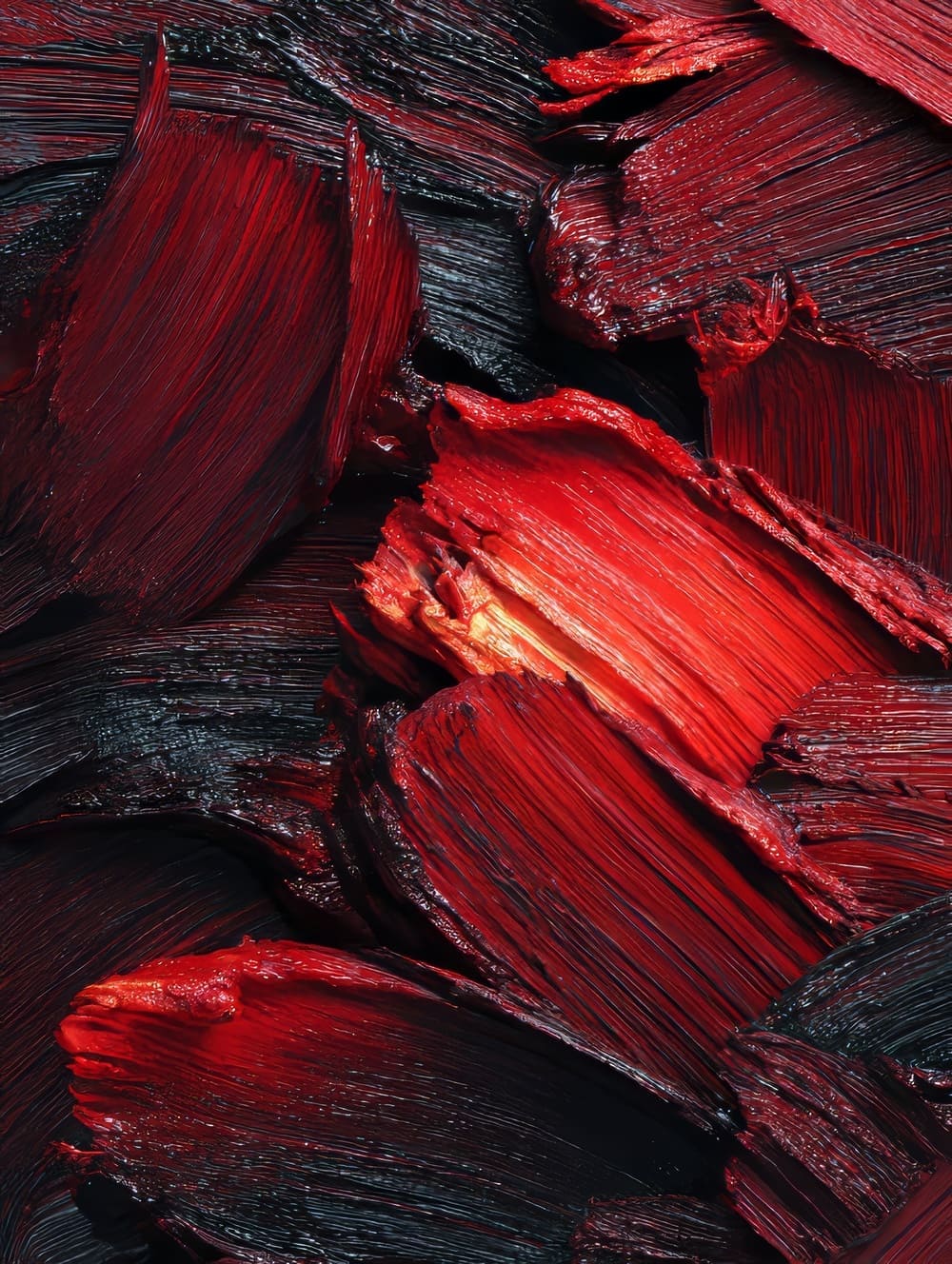 Tableau Rouge et Noir Abstrait