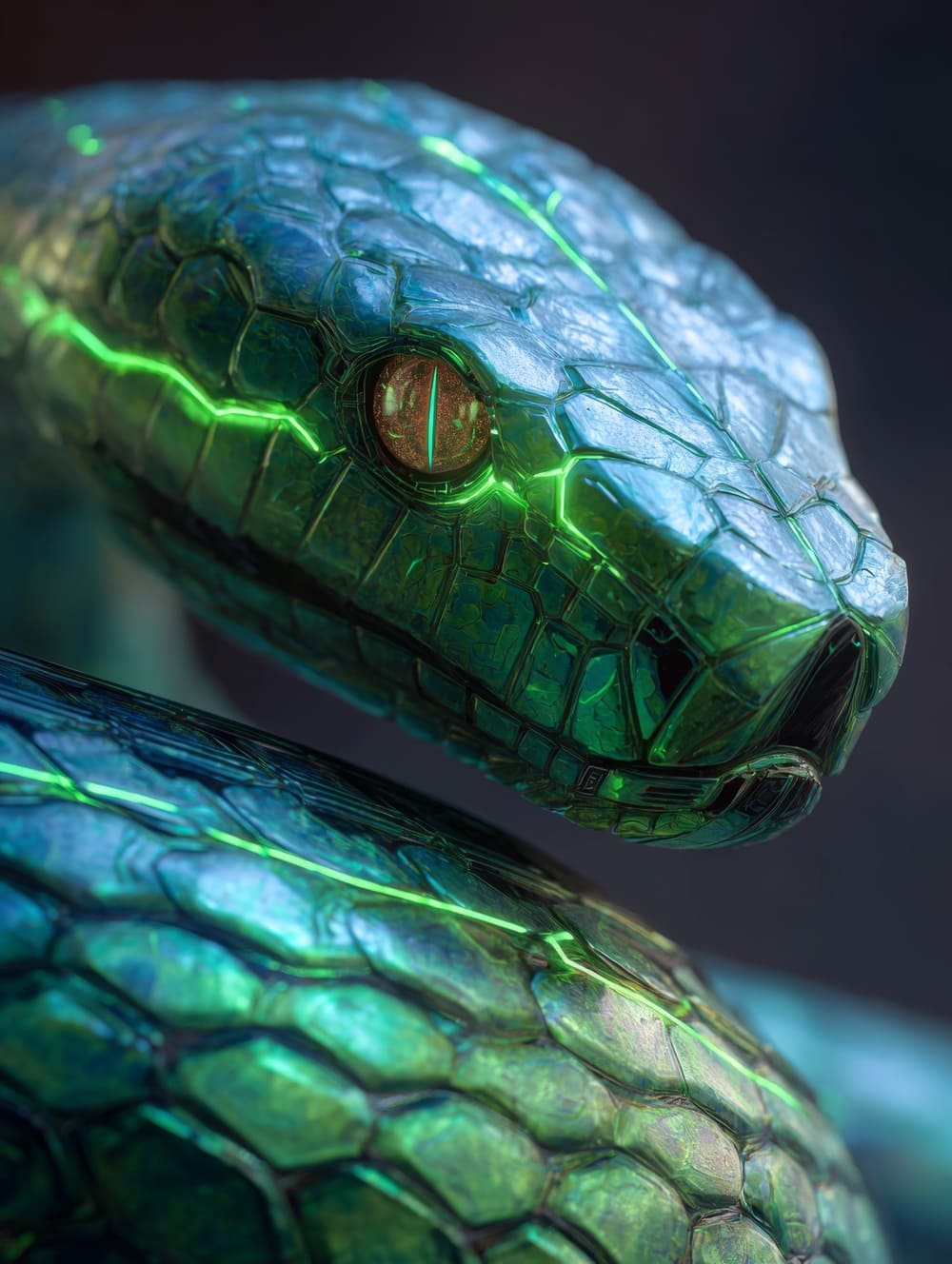 Tableau Serpent Futuriste