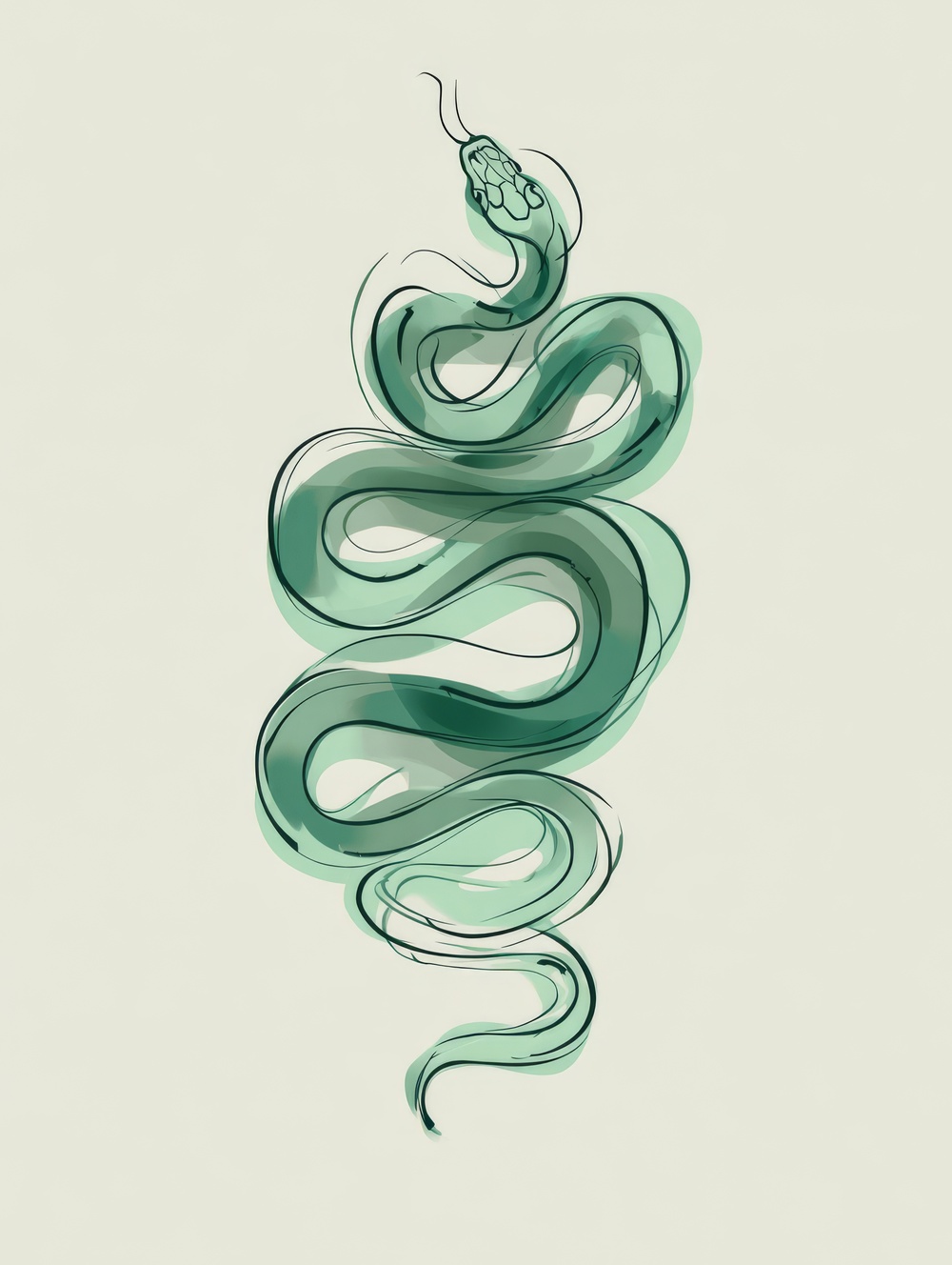 Tableau Serpent Minimaliste