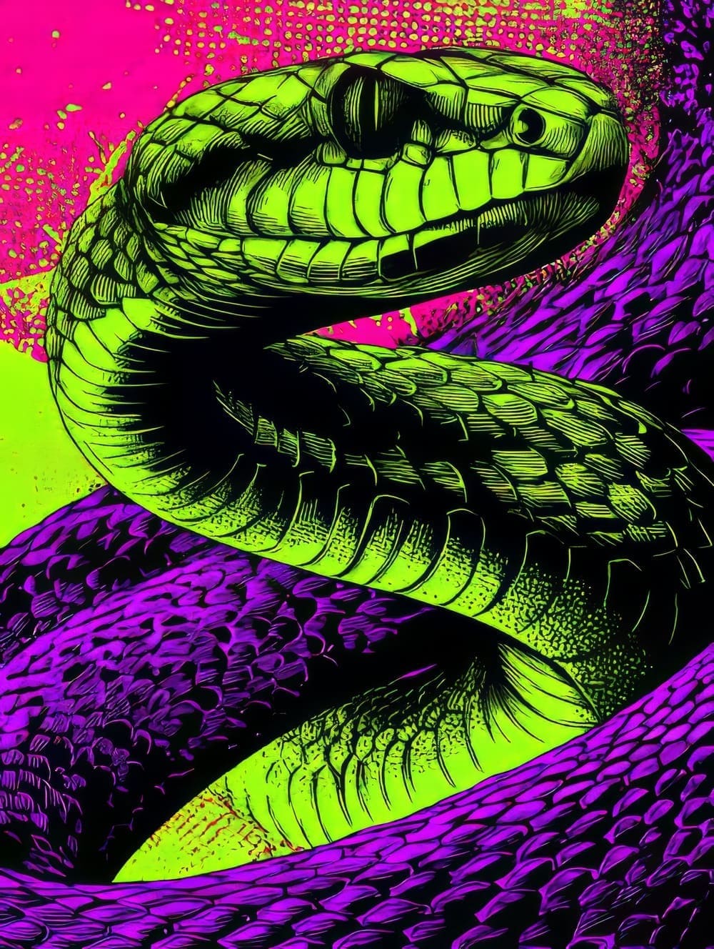 Tableau Serpent Pop Art