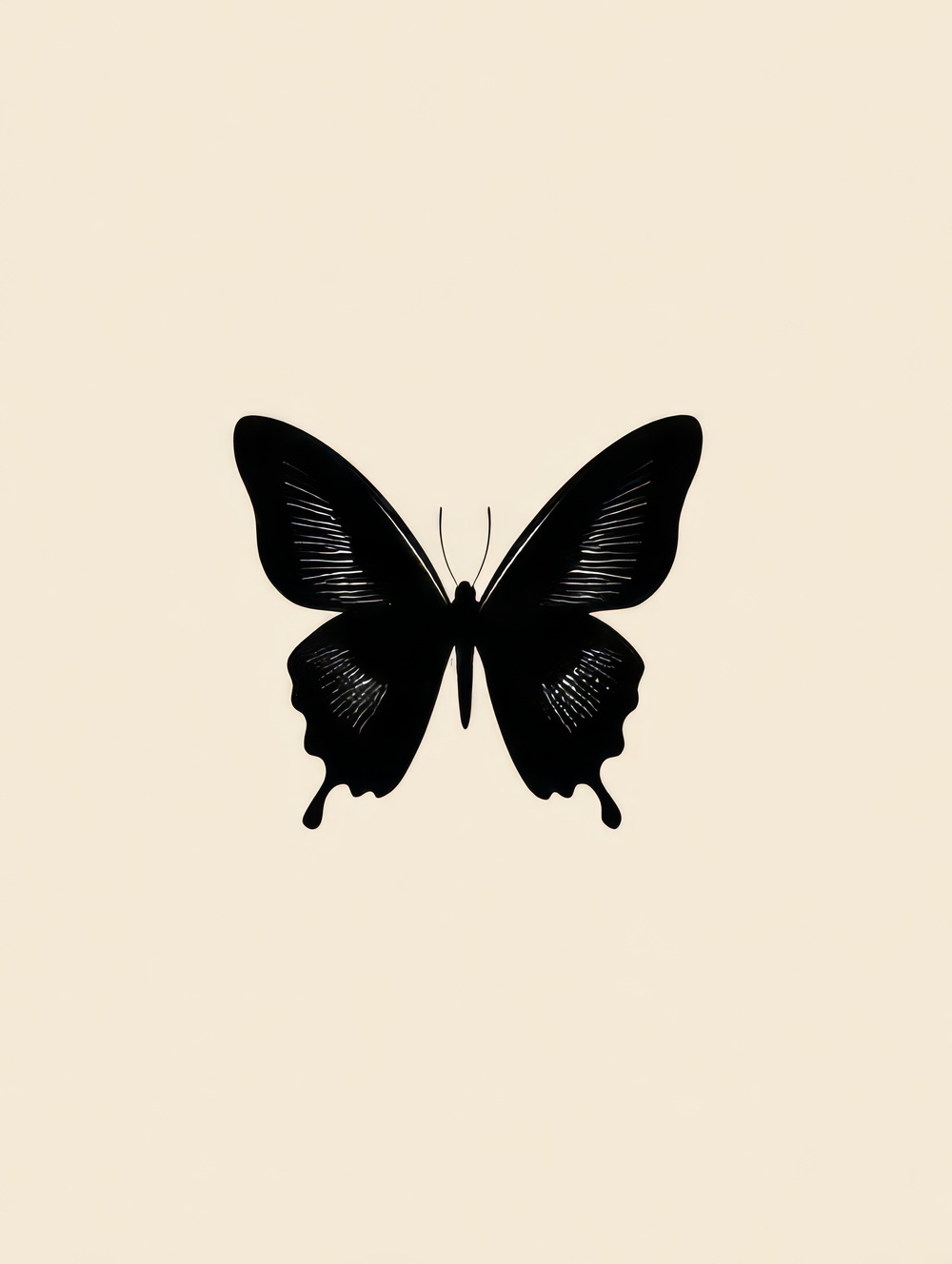 Tableau Silhouette de Papillon Minimaliste