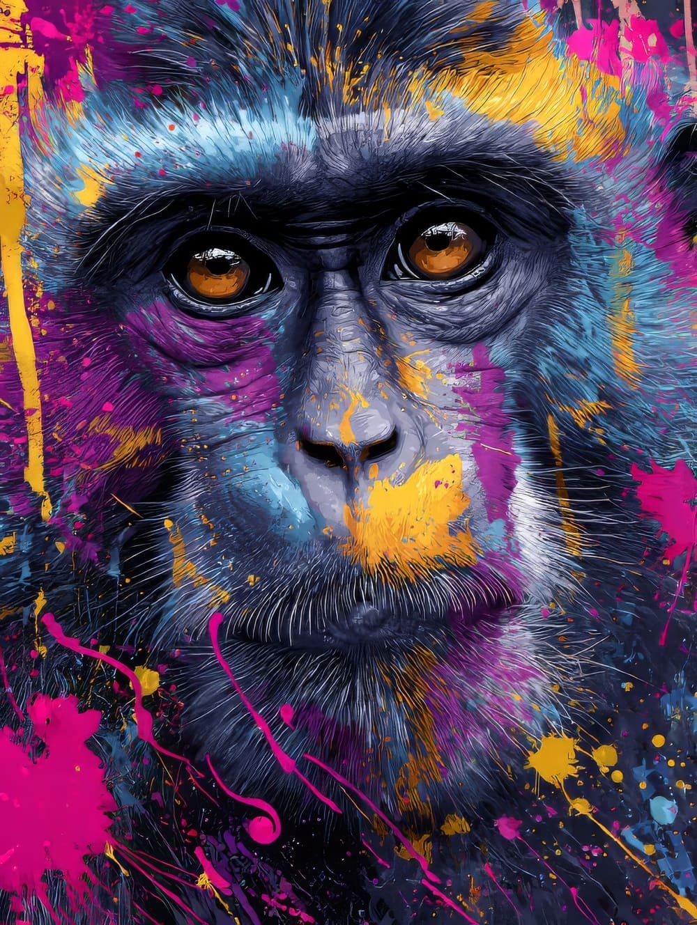 Tableau Singe Coloré