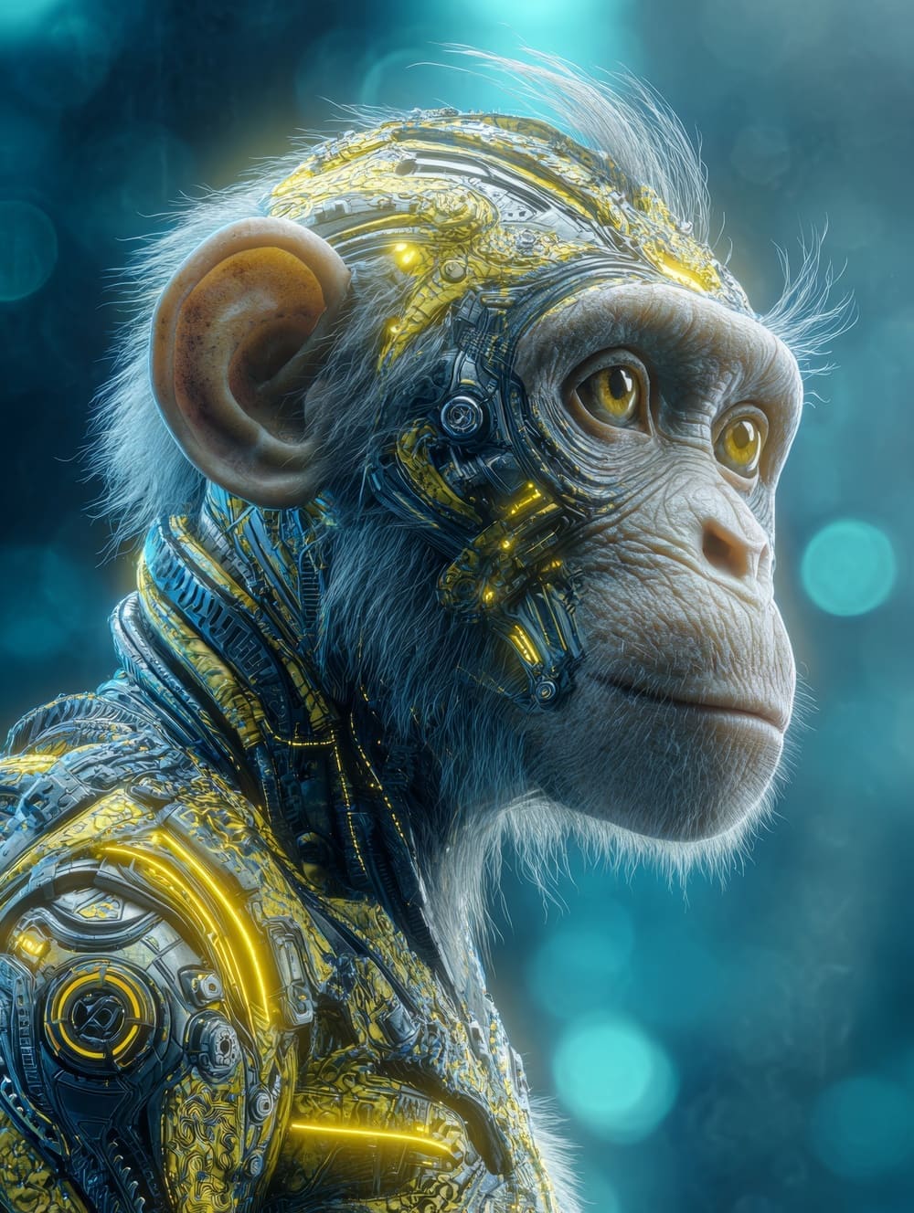 Tableau Singe Futuriste