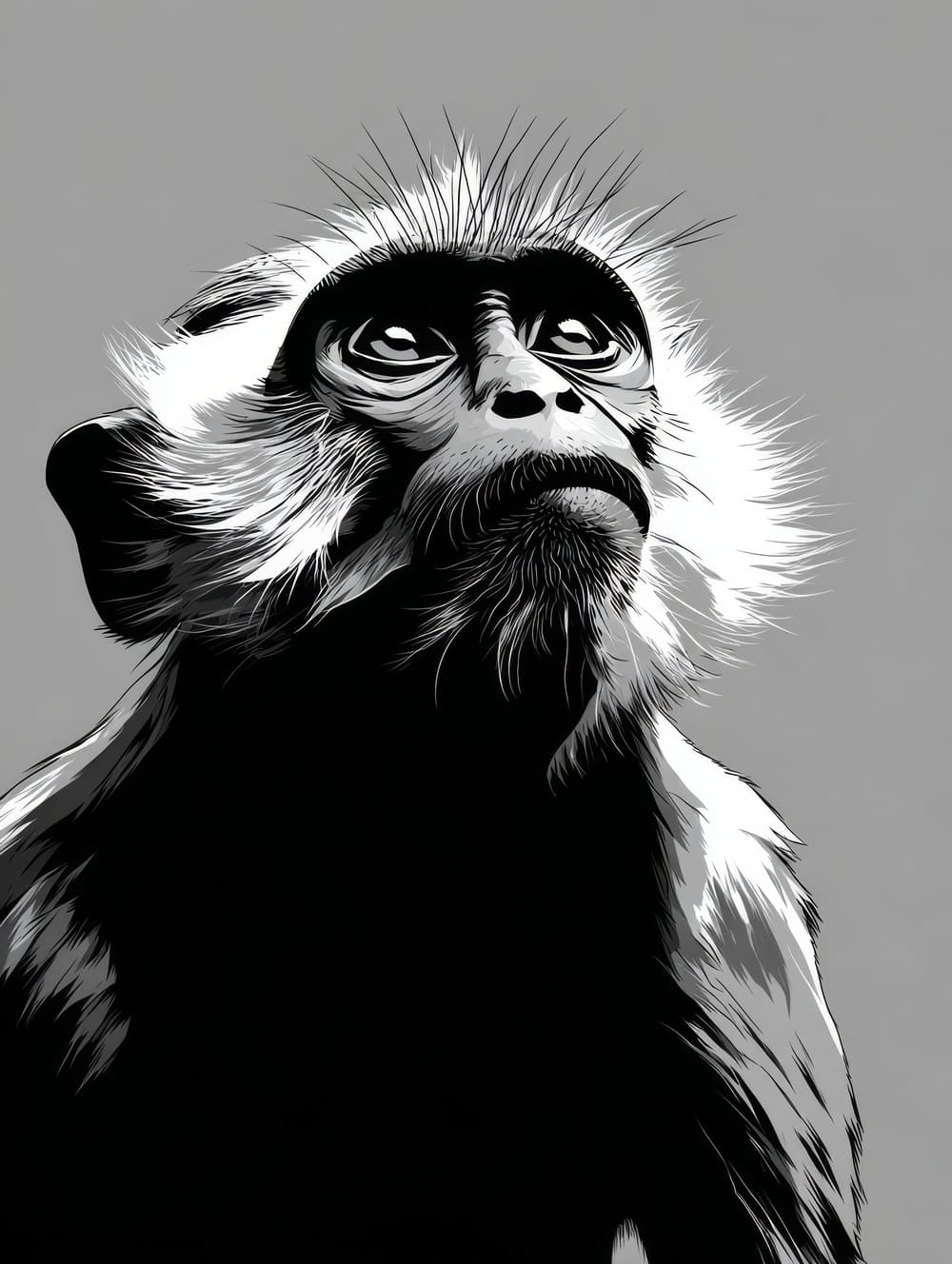 Tableau Singe Monochrome