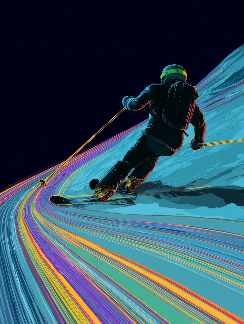 Tableau Ski Néon