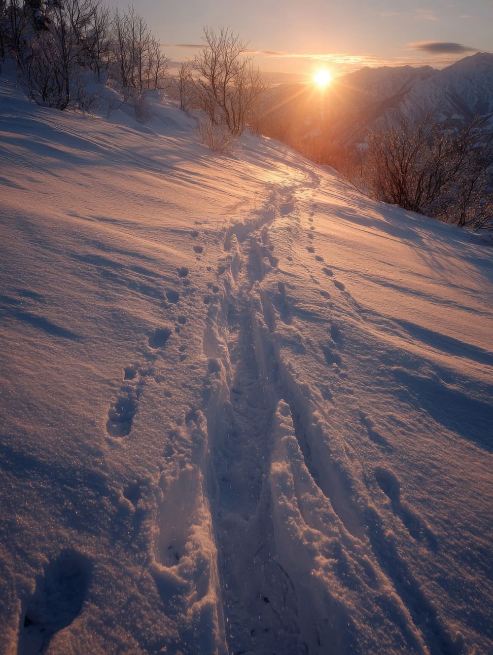 Tableau Ski Premières Traces à l’Aube