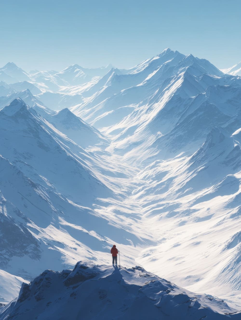 Tableau Skieur Face à l’Immensité