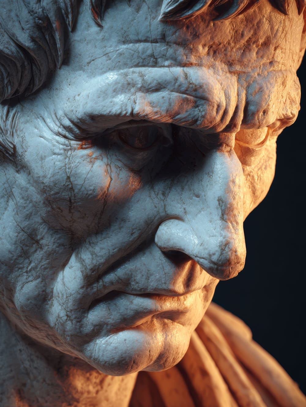 Tableau Statue de César Style Marbre