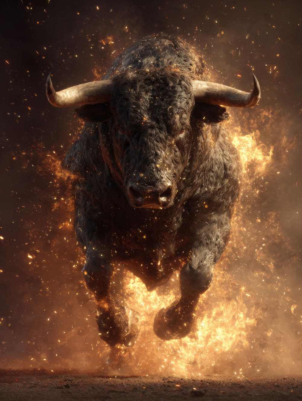 Tableau Taureau Et Feu