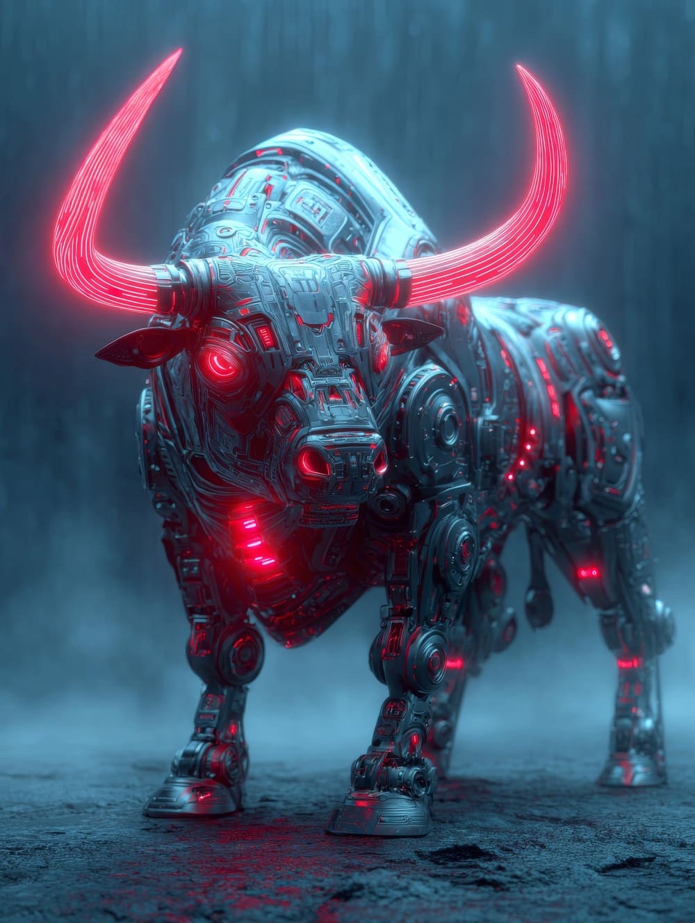 Tableau Taureau Futuriste