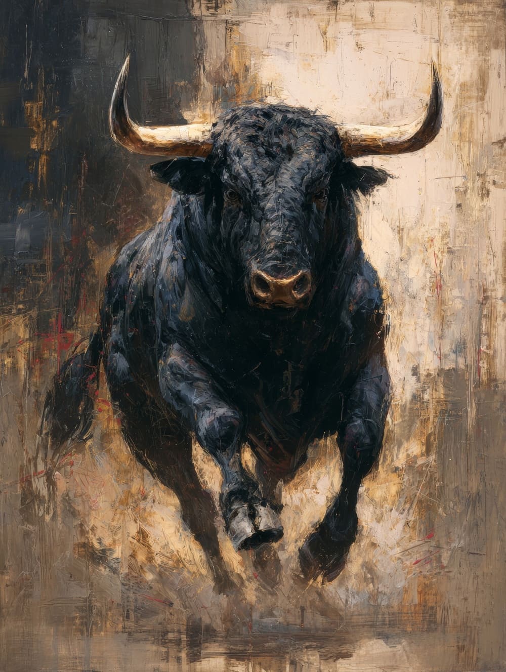Tableau Taureau Style Peinture Classique Moderne