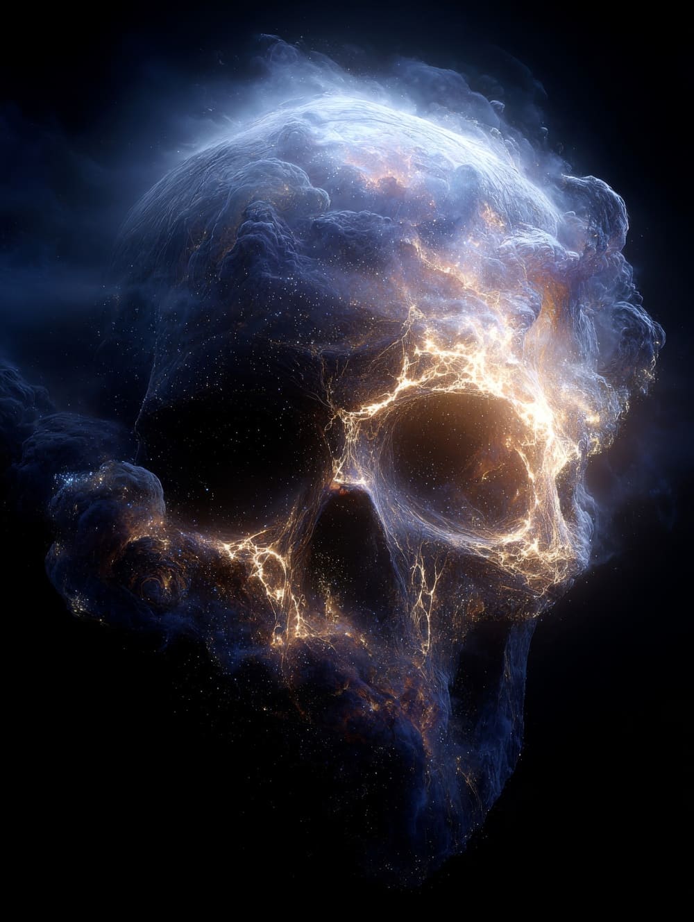 Tableau Tête de Mort Galaxie Cosmique