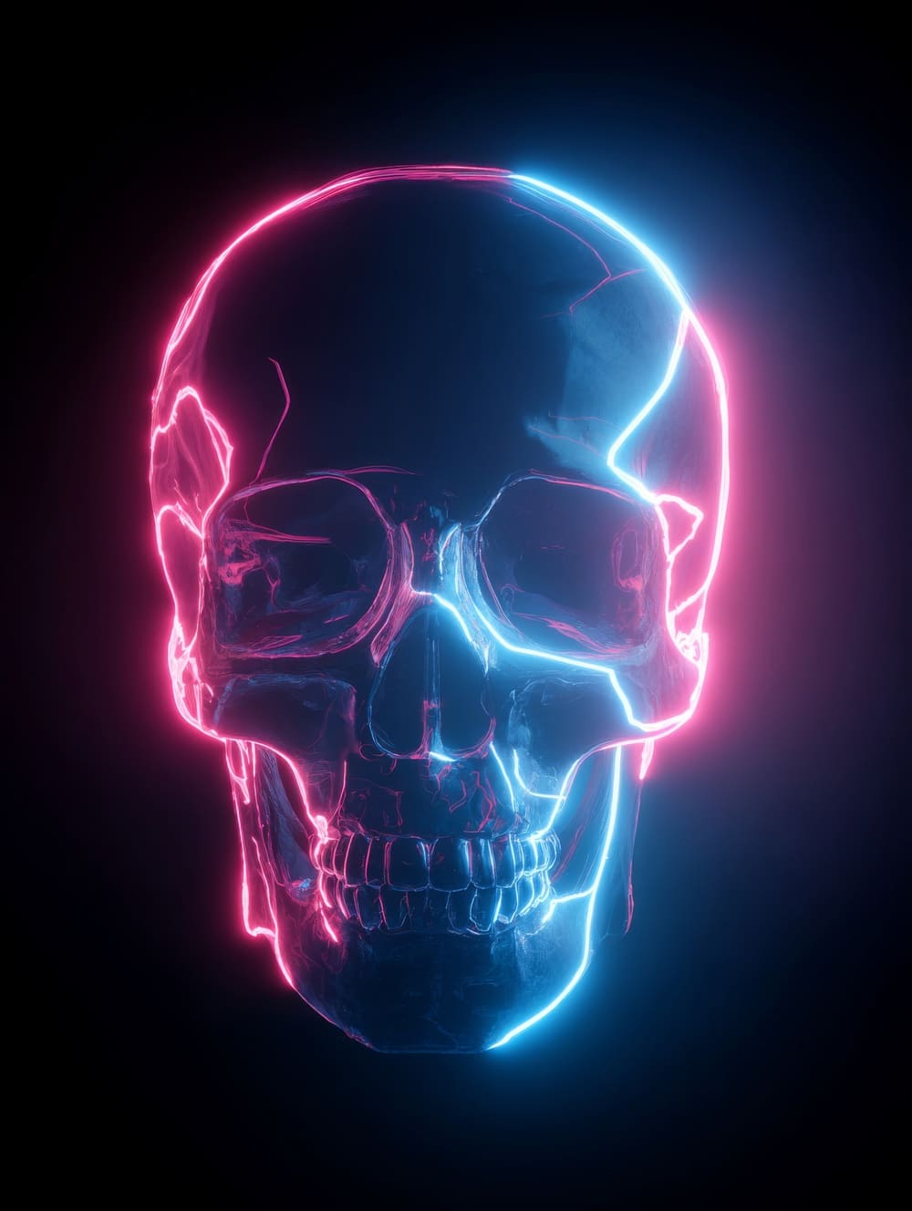 Tableau Tête de Mort Néon