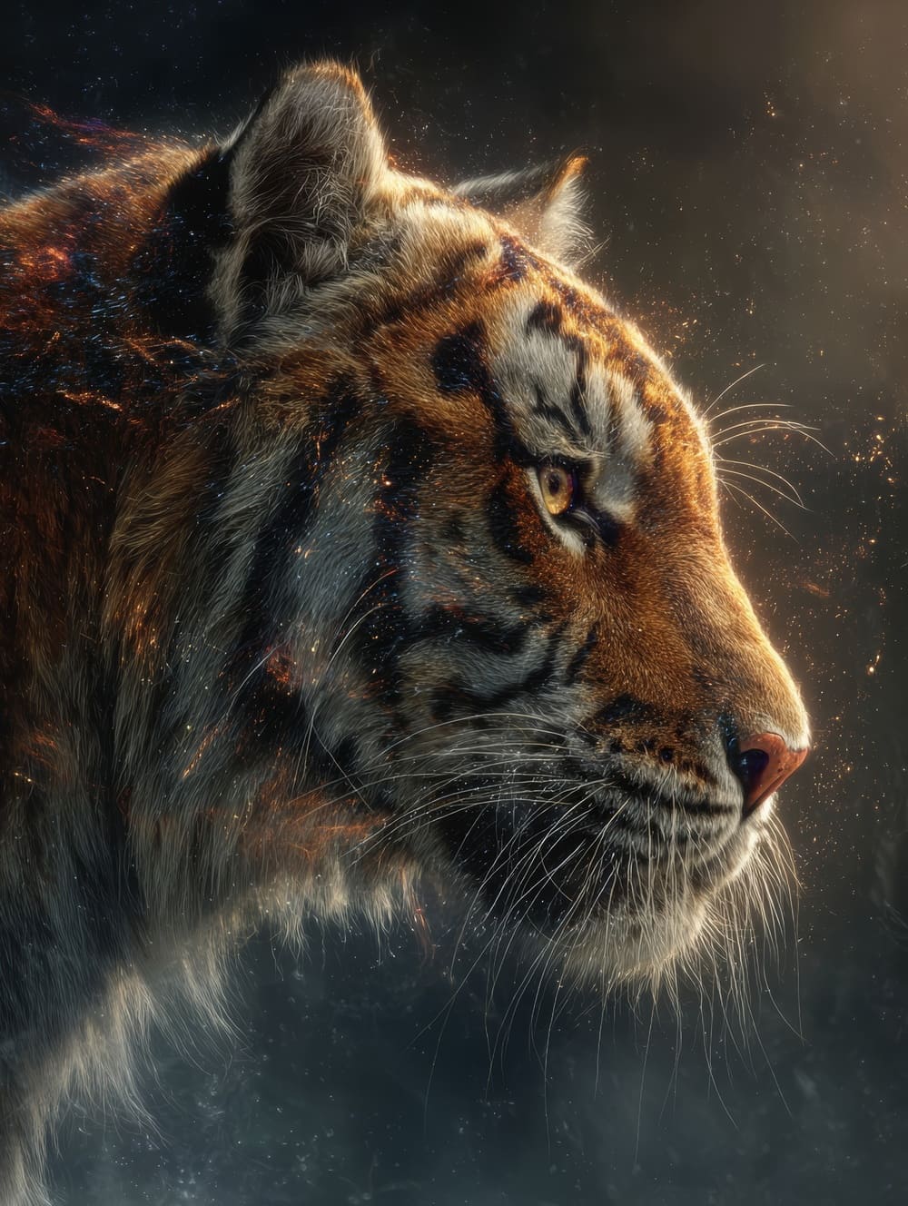 Tableau Tigre Galaxie Cosmique