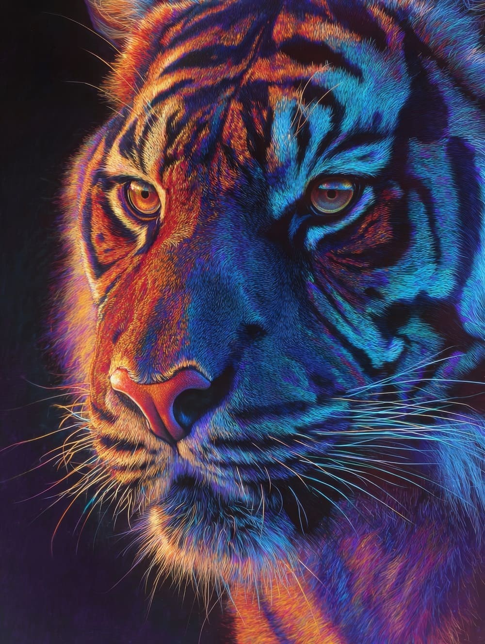 Tableau Tigre Néon