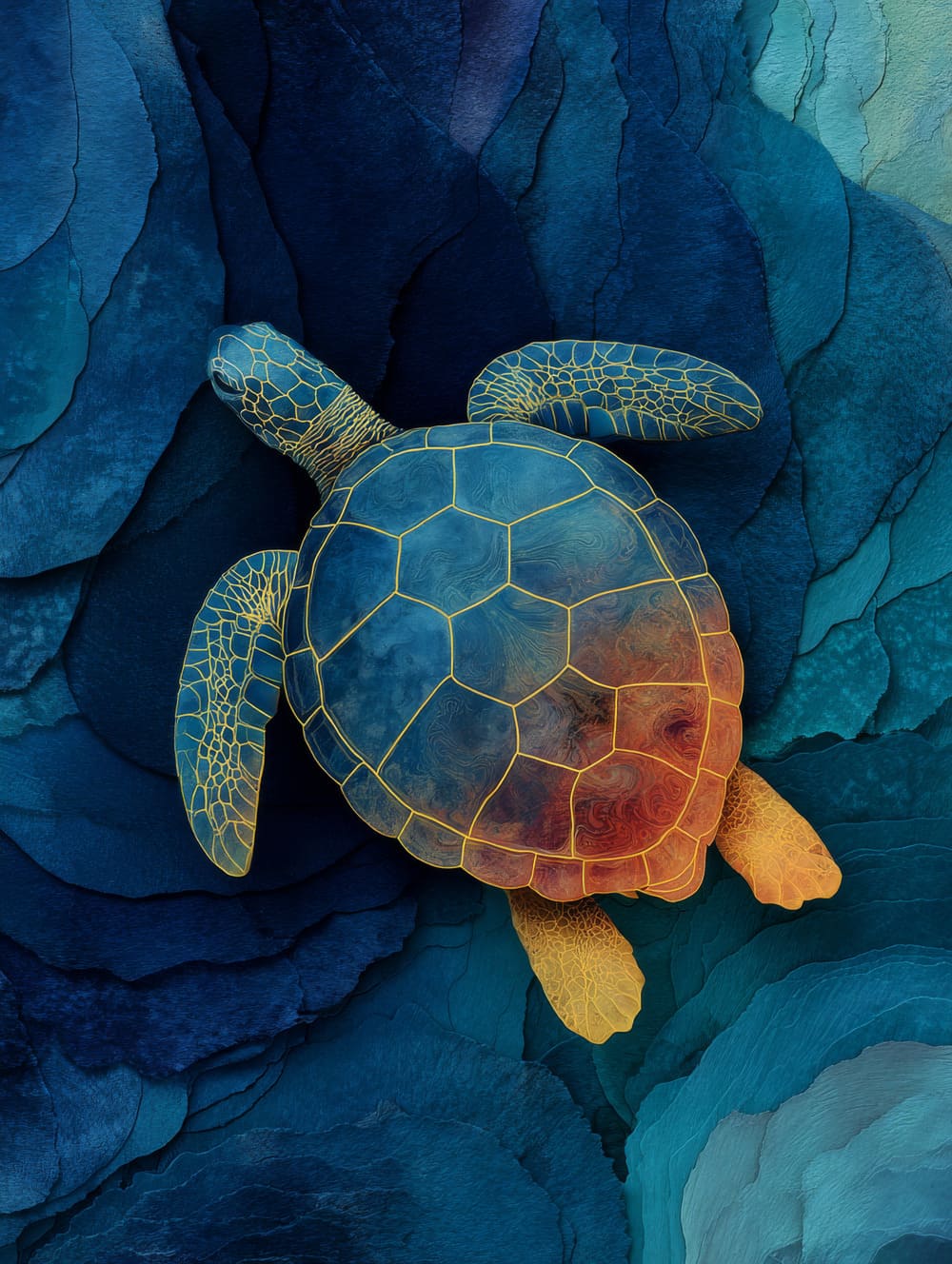 Tableau Tortue Abstrait
