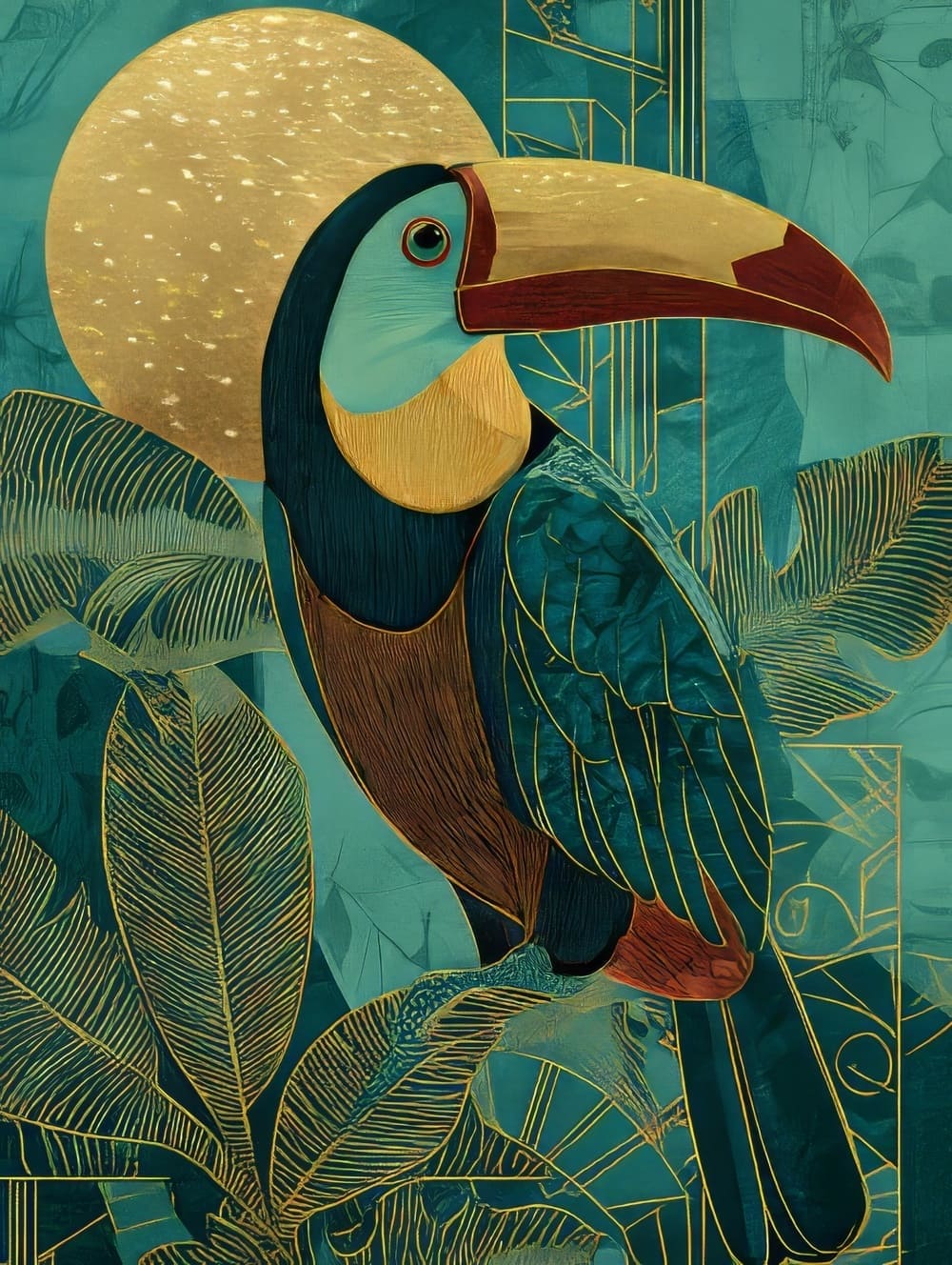 Tableau Toucan Art Déco