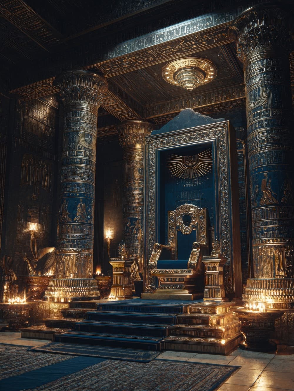 Tableau Trône Royal Égyptien