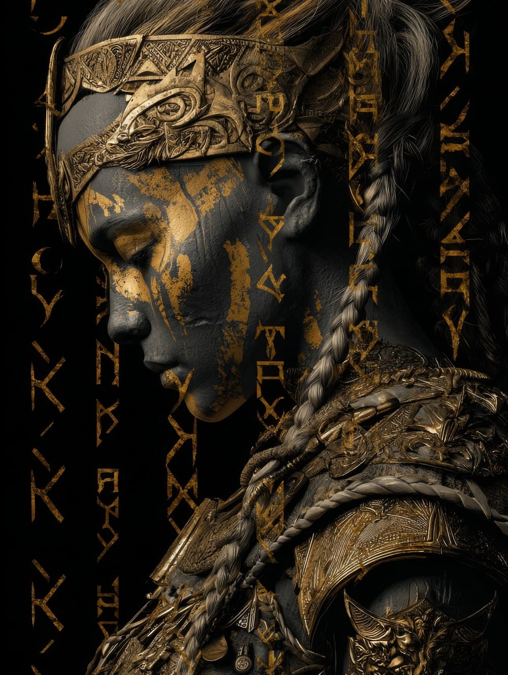 Tableau Viking Noir & Or (Luxe Nordique)