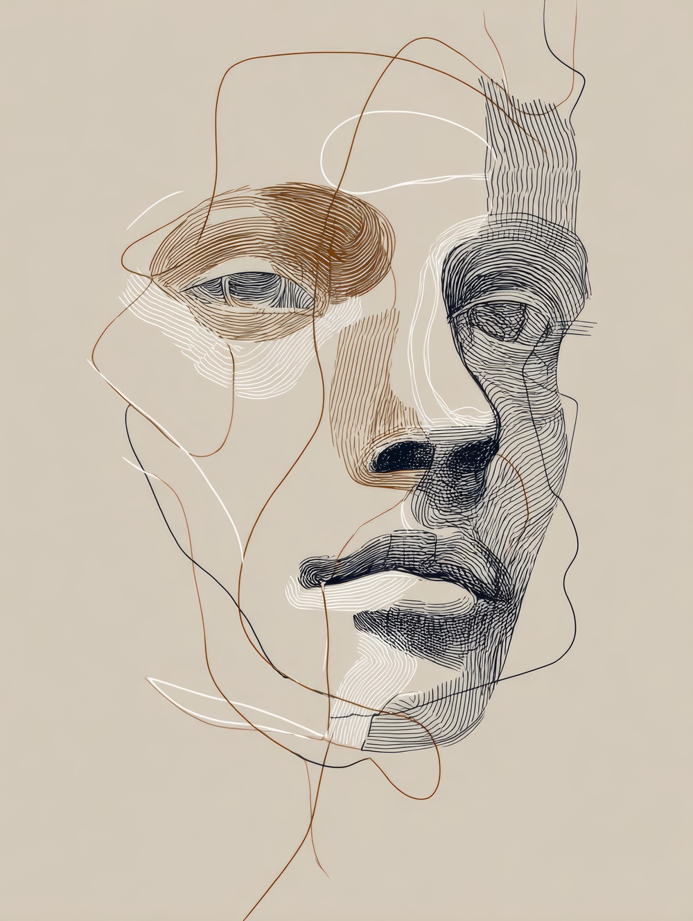 Tableau Visage Minimaliste